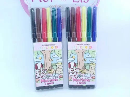 Canetinhas Personalizada 6 Cores para Pintar Bobbie Goods