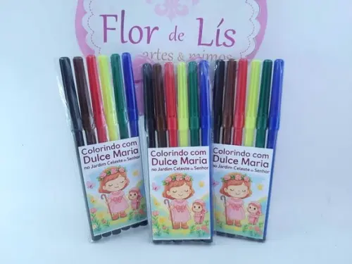 Canetinhas Personalizada Religioso 6 Cores para Pintar