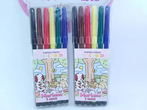 Canetinhas Personalizada 6 Cores para Pintar Bobbie Goods