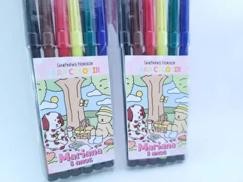 Canetinhas Personalizada 6 Cores para Pintar Bobbie Goods