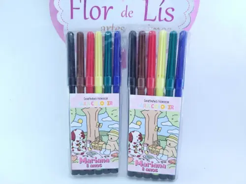 Canetinhas Personalizada 6 Cores para Pintar Bobbie Goods