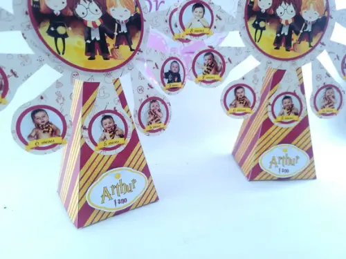 Centro de Mesa Festa Harry Potter Caixa Roda Fotos
