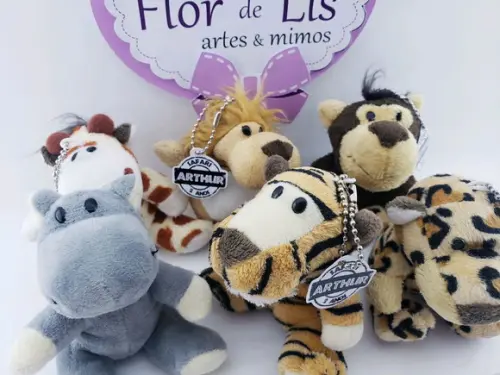 Chaveiro Animais Pelúcia Safari 9cm