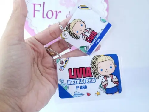 Chaveiro Escolar Menina Aulas para Mochila e Lancheira