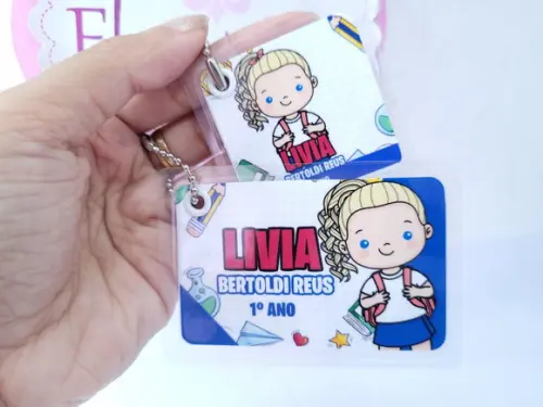 Chaveiro Escolar Menina Aulas para Mochila e Lancheira