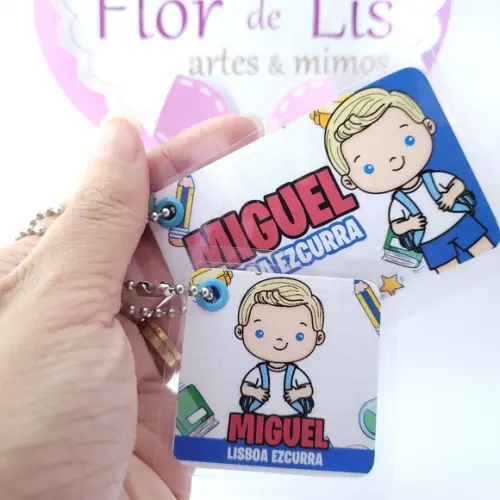 Chaveiro Escolar Menino para Mochila e Lancheira