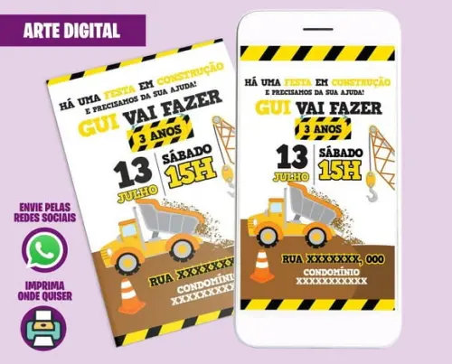 Convite Digital Obras e Tratores