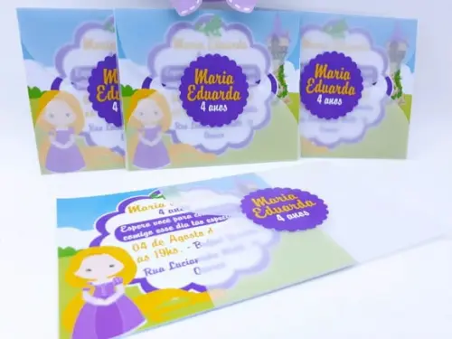Convitinho Rapunzel Enrolados Convite Escola