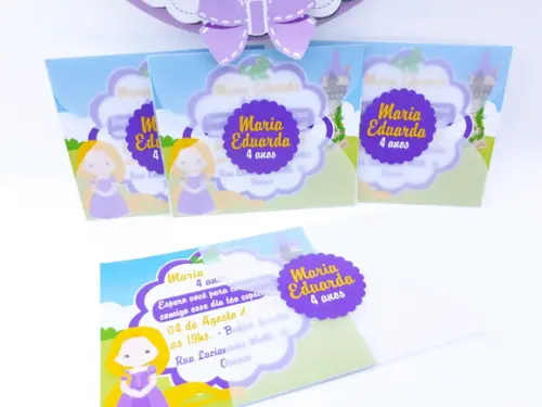 Convitinho Rapunzel Enrolados Convite Escola