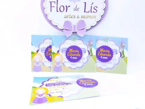 Convitinho Rapunzel Enrolados Convite Escola