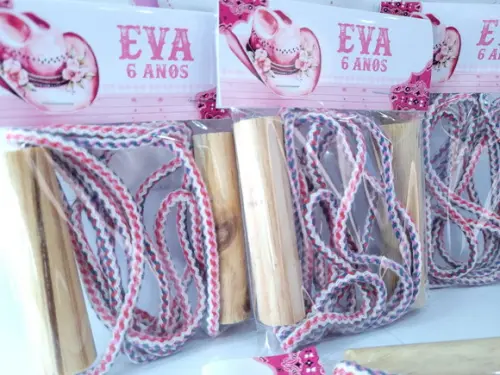 Corda Personalizado Boiadeira Lembrancinha Fazendinha Rosa