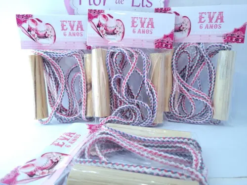 Corda Personalizado Boiadeira Lembrancinha Fazendinha Rosa