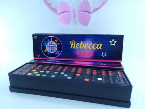 Dominó Personalizado Balada Neon Lembrancinha Globo Festa