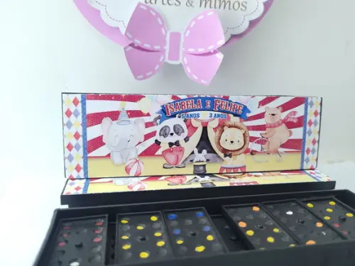 Dominó Personalizado Circo Vintage Aquarela