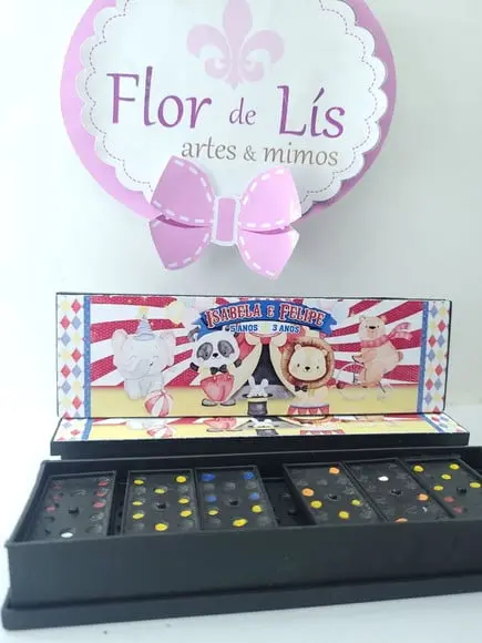 Dominó Personalizado Circo Vintage Aquarela