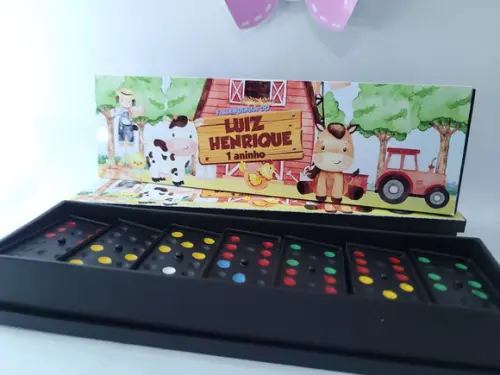 Dominó Personalizado Fazendinha Animais Aquarela
