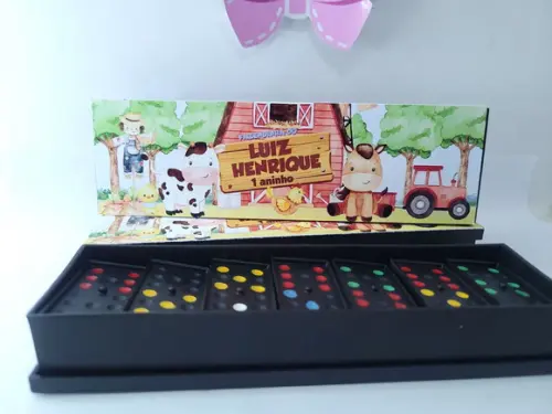 Dominó Personalizado Fazendinha Animais Aquarela