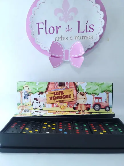 Dominó Personalizado Fazendinha Animais Aquarela