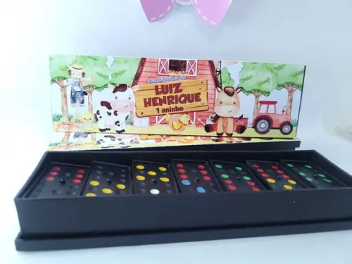 Dominó Personalizado Fazendinha Animais Aquarela