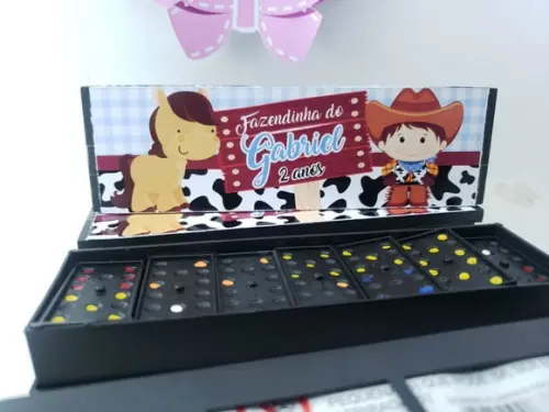 Dominó Personalizado Fazendinha Azul