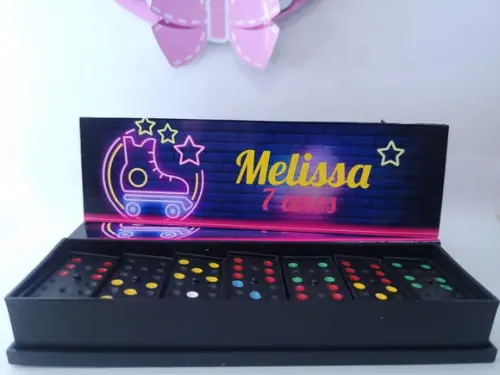 Dominó Personalizado Festa Neon Lembrancinha Criativa