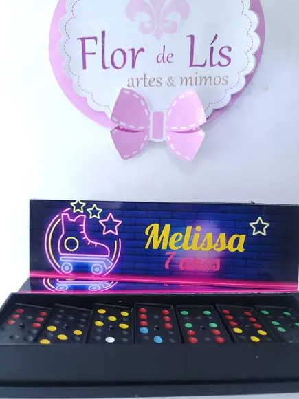 Dominó Personalizado Festa Neon Lembrancinha Criativa