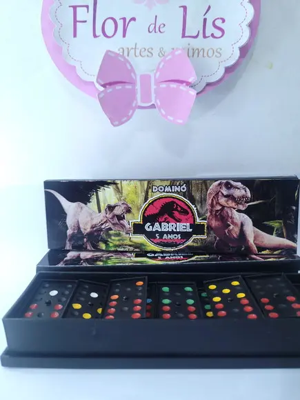 Dominó Personalizado Lembrancinha Dinossauro Jurassico
