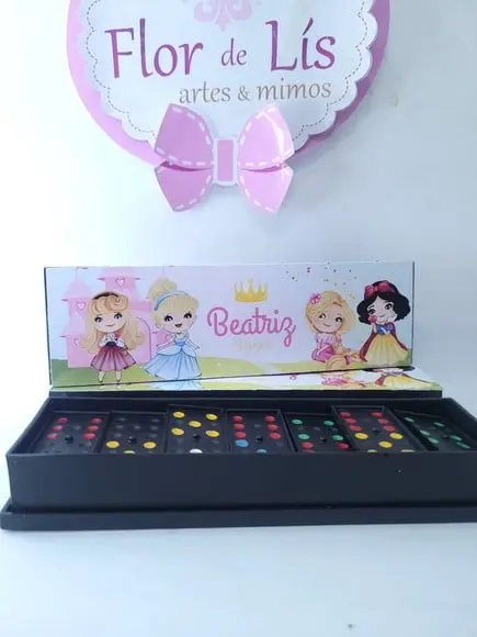 Dominó Personalizado Lembrancinha Princesas Menina