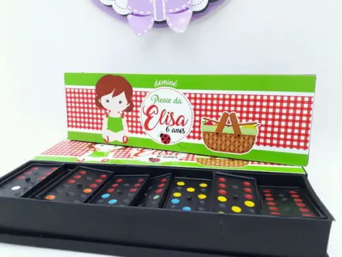 Dominó Personalizado Picnic Menina Lembrancinha