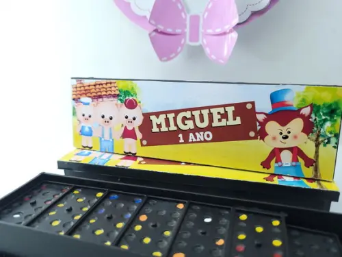 Dominó Personalizado Três Porquinhos e o Lobo Mau