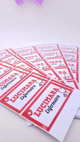 Etiqueta de Identificação Personalizada Enfermeira Adesivo