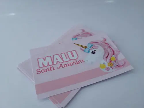 Etiqueta Escolar Caderno Unicórnio Menina Volta às Aulas