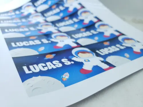 Etiqueta Escolar para Caderno Astronauta