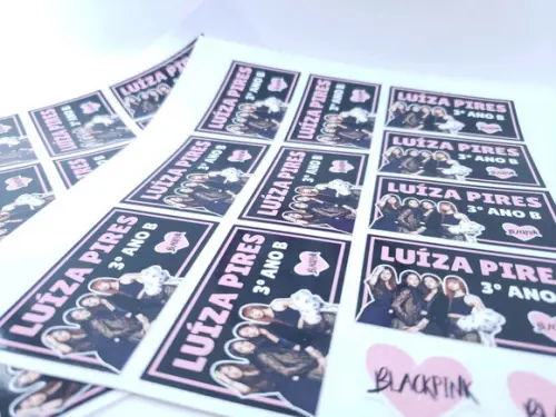 Etiqueta Escolar para Caderno Black Pink