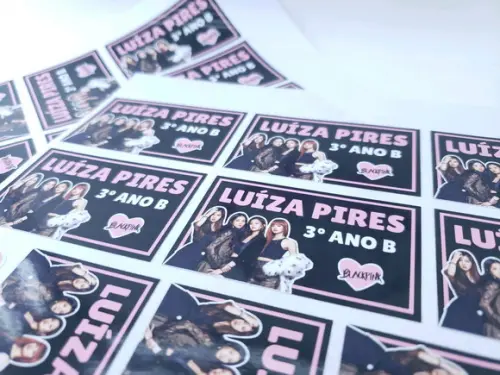 Etiqueta Escolar para Caderno Black Pink