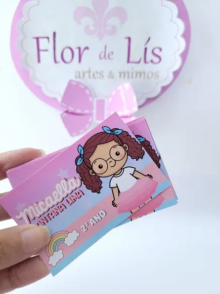 Etiqueta Escolar para Caderno Menina Volta às Aulas