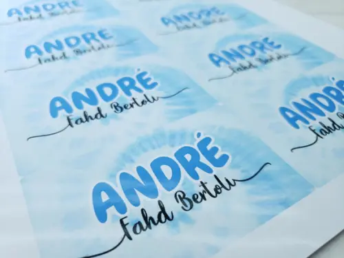Etiqueta Escolar para Caderno Tie Dye Azul