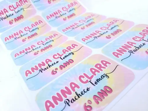Etiqueta Escolar para Caderno Tie Dye