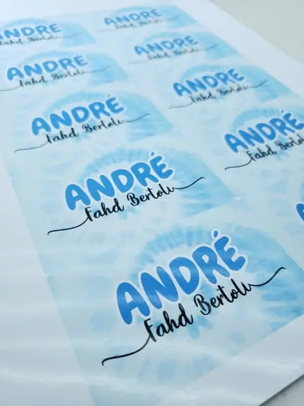 Etiqueta Escolar para Caderno Tie Dye Azul