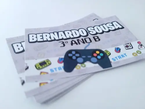 Etiqueta Escolar para Caderno Video Game Volta às Aulas