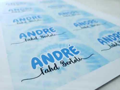 Etiqueta Escolar para Caderno Tie Dye Azul