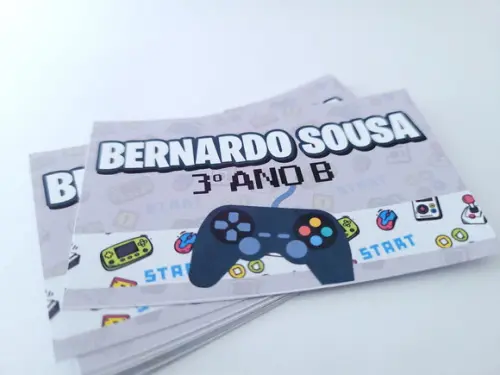 Etiqueta Escolar para Caderno Video Game Volta às Aulas
