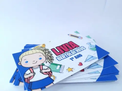 Etiqueta Escolar para Cadernos e Livros Menina 20 Unidades