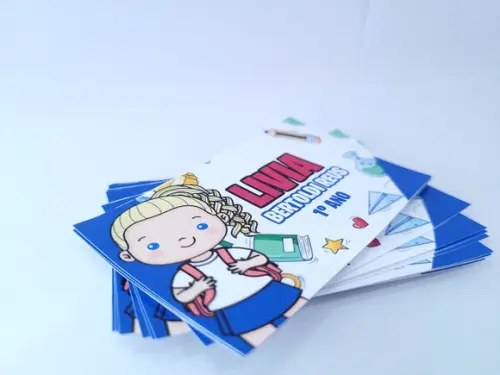 Etiqueta Escolar para Cadernos e Livros Menina 20 Unidades