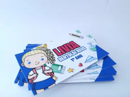 Etiqueta Escolar para Cadernos e Livros Menina 20 Unidades