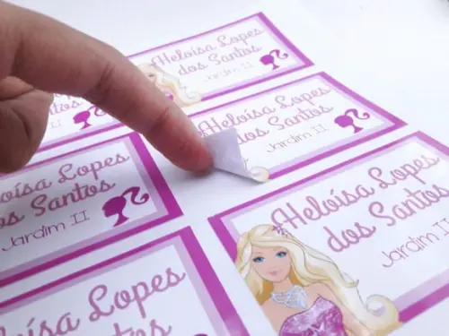 Etiquetas Escolares Cadernos Barbie