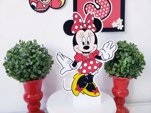 Festa em Casa Minnie Bandeirola Display e Impresso
