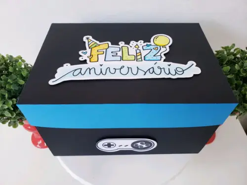 Festa na Caixa Cenário Explosão Super Game para Bolo