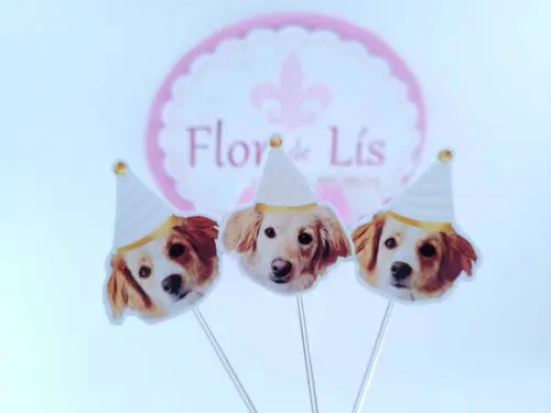 Festa Pet Personaliza Topper de Docinho com Foto
