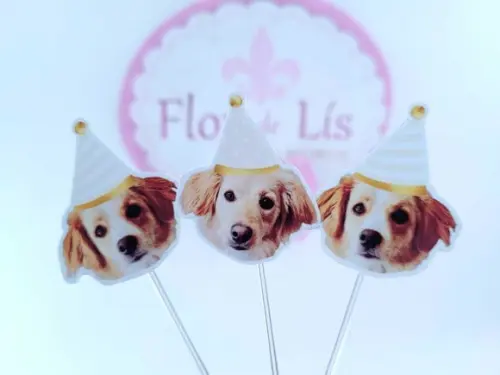 Festa Pet Personaliza Topper de Docinho com Foto